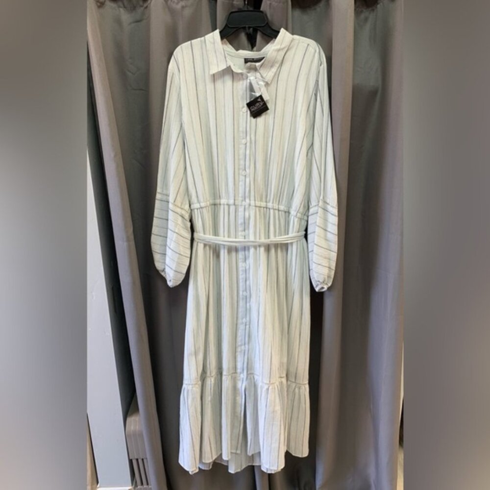 Lane Bryant navy and white stripped dress, size 22